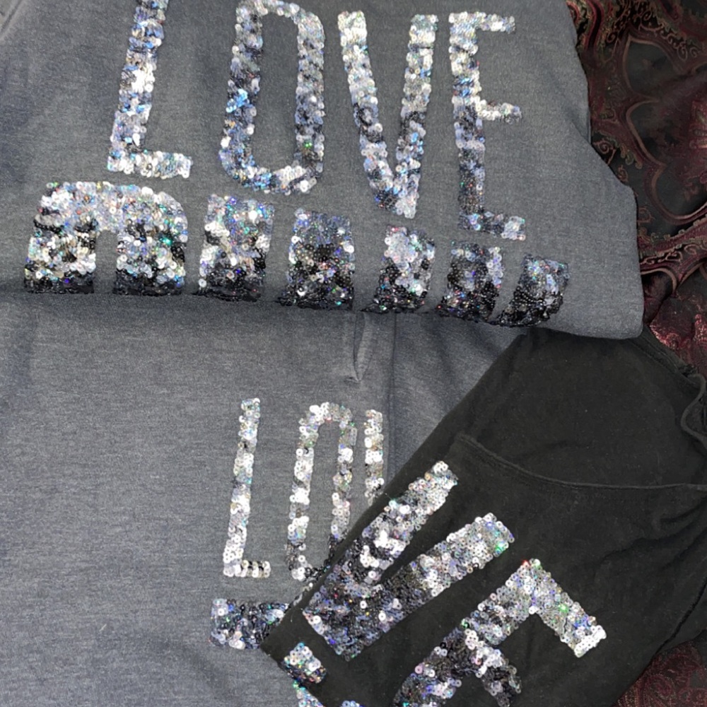 Sparkly VS PINK sweatsuit with matching shirt